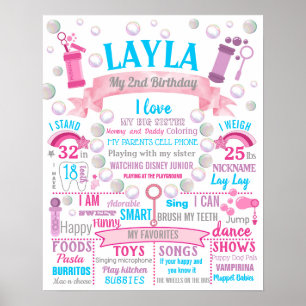 Seifenblasen Geburtstagsparty-Plakat Poster