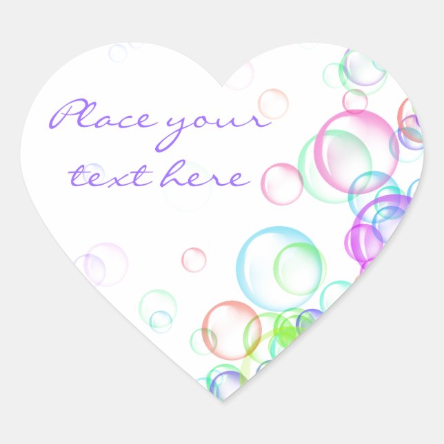 Seifenblasen Herz-Aufkleber (Vorderseite)