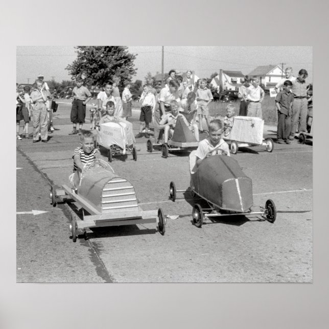 Seifenbox Derby, 1940. Vintages Foto Poster (Vorne)