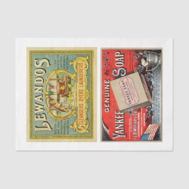 Seifenetiketten 16 10x15 Vintage Decoupage Seidenpapier (Vorderseite)