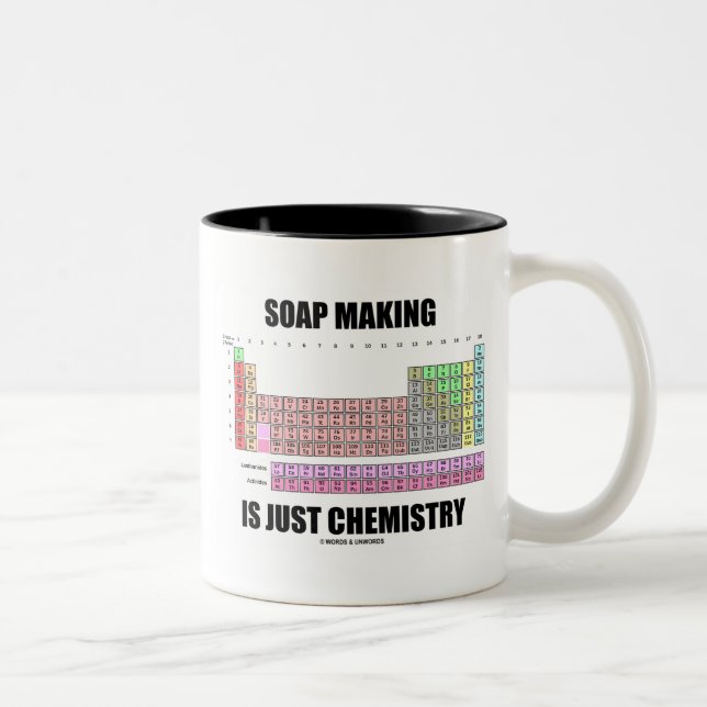 Seifenherstellung ist nur Chemie Zweifarbige Tasse (Rechts)