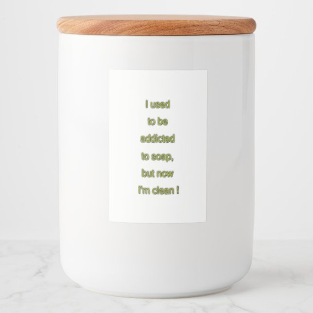 Seifenkomischer Text Lebensmitteletikett (Vorderseite)