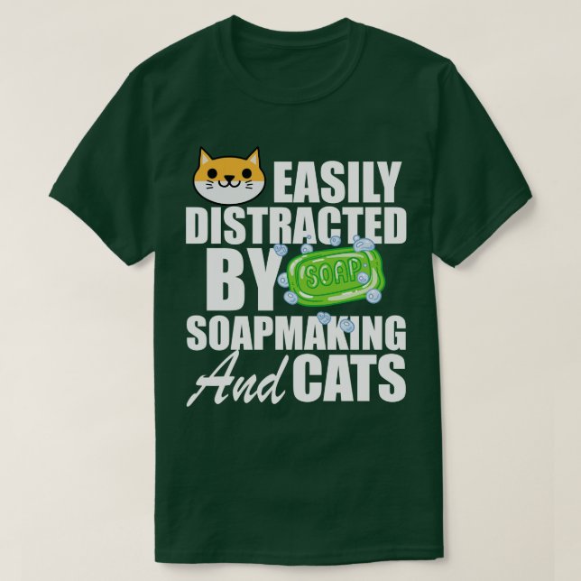 Seifenmacher durch Seifenherstellung und Katze lei T-Shirt (Design vorne)