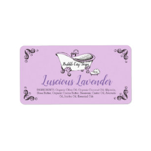 Seifenspülung in der Badewanne, handgefertigt, Sei Adressaufkleber