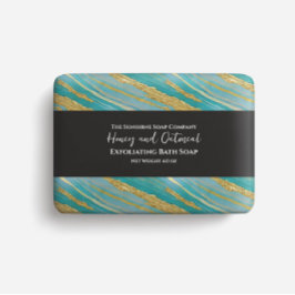 Seifenverpackungspapier - Türkis und Imitat Gold Flyer