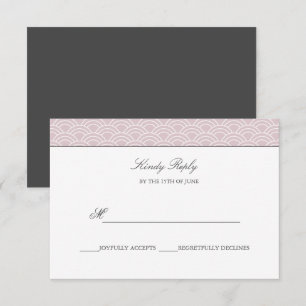 Seigaiha   Staubrosa Japanische Welle Hochzeit RSV RSVP Karte