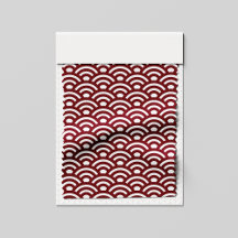Seigaiha, Waves, Japanese, Burgundy and White
