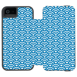 Seigaiha, Wellen, Japanisch, Blau und Weiß Incipio Watson™ iPhone 5 Geldbörsen Hülle