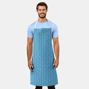 Seigaiha, Wellen, Japanisch, Blau und Weiß Schürze
