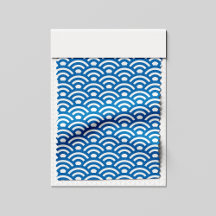 Seigaiha, Wellen, Japanisch, Blau und Weiß