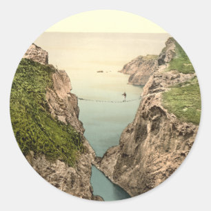 Seil-Brücke, Carrick-a-Rede, Landkreis Antrim Runder Aufkleber