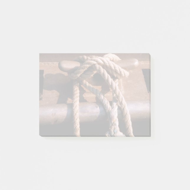 Seil gebunden an einer Boots-Krawatte Post-it Klebezettel (Vorderseite)