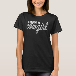 Seil halten Cowgirl Western Country Rodeo T-Shirt