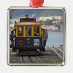 Seilbahn rumpelt die Hyde Street in San Ornament Aus Metall