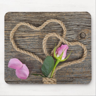 Seilherzen mit Rose Mousepad