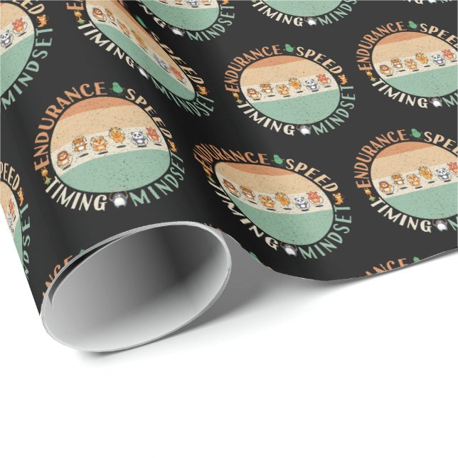 Seilspringen - Mentalität beim Seilspringen Geschenkpapier (Rolleneckpunkt)