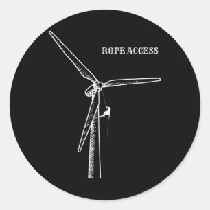 Seilzugang Abseiling Windkraftanlage Klettern Ich Runder Aufkleber