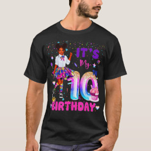 Sein 10. Geburtstag Afrikanisches Schwarzes Mädche T-Shirt