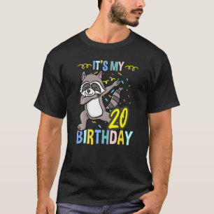 Sein 20. Geburtstag Dabbing Raccoon T-Shirt
