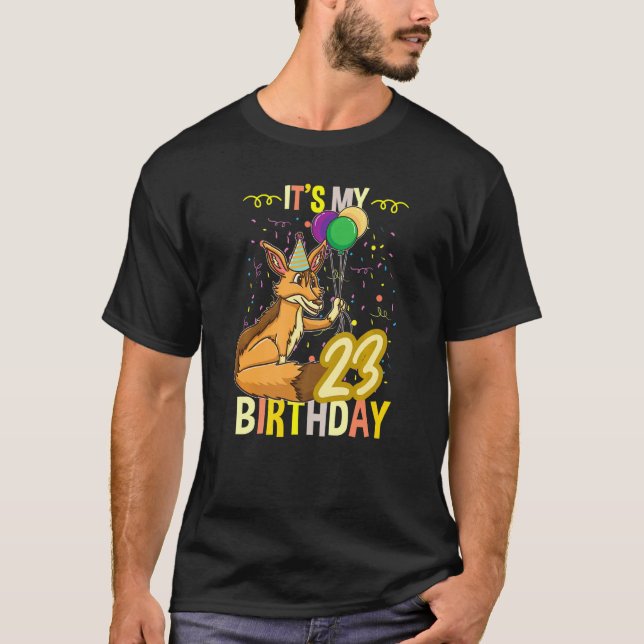 Sein 23. Geburtstagsschwerttier T-Shirt (Vorderseite)