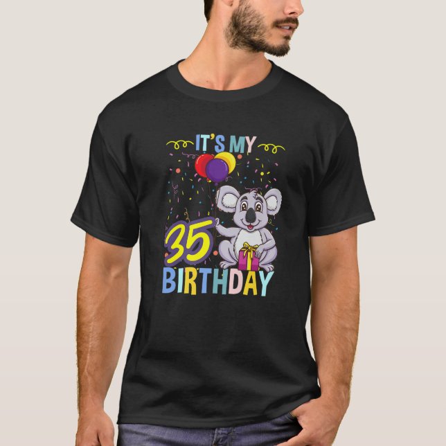Sein 35. Geburtstag Koala Animal Lover T-Shirt (Vorderseite)