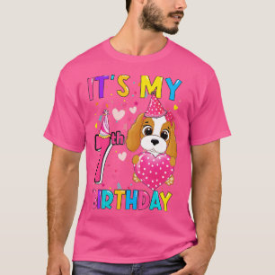 Sein 7. Geburtstag Mädchen Funny Hund Geburtstag 2 T-Shirt