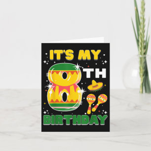 Sein 8. Geburtstag Cinco de Mayo 8 Jahre altes Mäd Karte