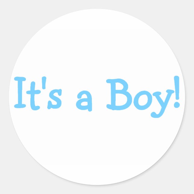 Sein a Boy (blau) Runder Aufkleber (Vorderseite)