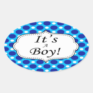 Sein a Boy Polka Dot Milestone Ovaler Aufkleber