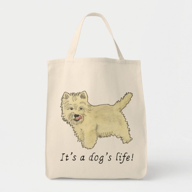 Sein a Dogs Life Funny Niedlich Westie Slogan Spaß Tragetasche (Vorne)