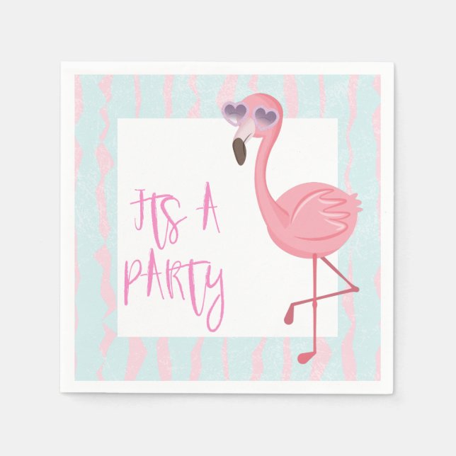 "Sein A-Party" Flamingo Summer Serviette (Vorderseite)