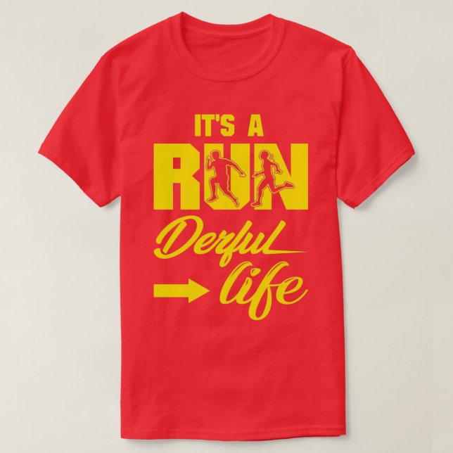 Sein a Run Derful Life läuft Zitate gelb schwarz T-Shirt (Design vorne)