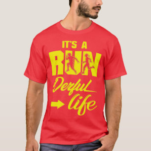 Sein a Run Derful Life läuft Zitate gelb schwarz T-Shirt