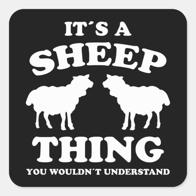 Sein A-Sheep-Design Schafe Lamb-Bauer Geschenk Quadratischer Aufkleber (Vorderseite)