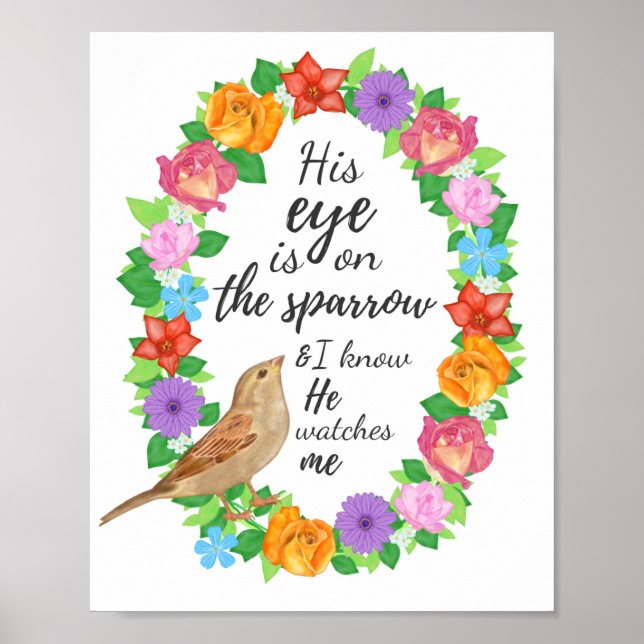 Sein Auge in der Sparrow Wall Art Poster (Vorne)