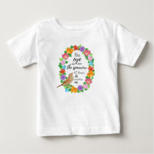 Sein Auge ist auf dem Christlichen Baby Top