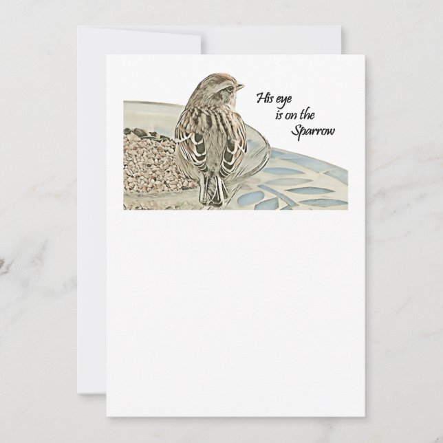 Sein Auge ist auf dem Sparrow Einladung (Vorderseite)