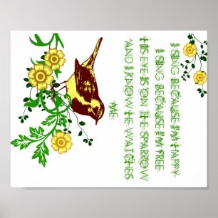 Sein Auge ist auf dem Sparrow Poster Bird Hymne