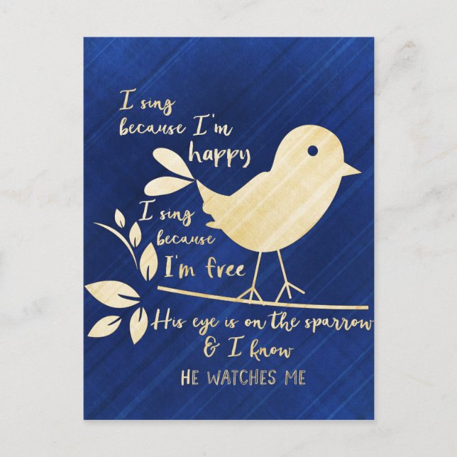 Sein Auge ist auf dem Sparrow Postkarte (Vorderseite)