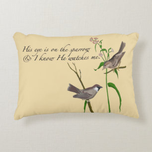 Sein Auge ist auf dem Spatzen Dekokissen