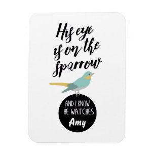 Sein Auge ist auf dem Spatzen-Magneten Magnet