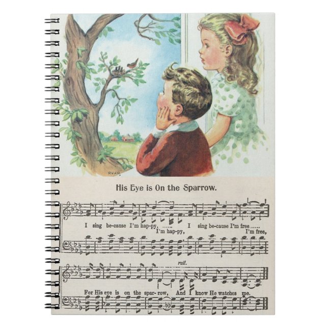Sein Auge ist auf dem Spatzennotizbuch Notizblock (Vorderseite)