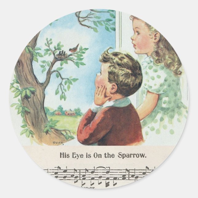 Sein Auge ist auf dem Spermienaufkleber Runder Aufkleber (Vorderseite)