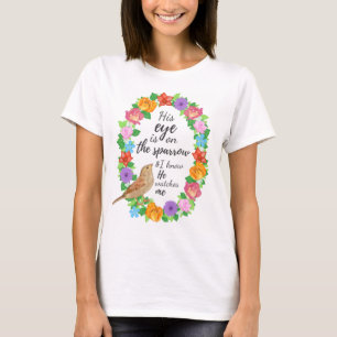 Sein Auge ist auf dem T - Shirt der Frauen