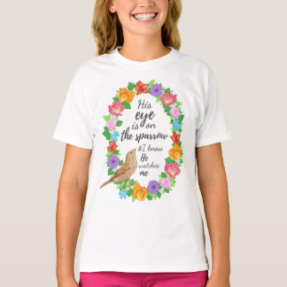 Sein Auge ist auf dem T - Shirt der Sparrow Girls