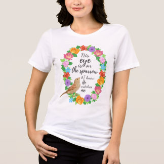 Sein Auge ist auf der Sparrow-Frau Tri-Blend Shirt