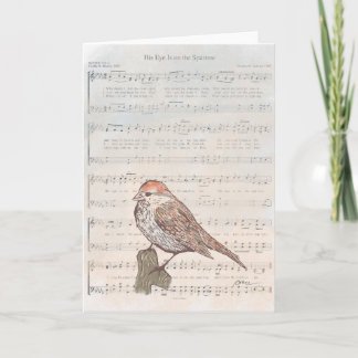 Sein Auge ruht auf dem Spatzen-Kartenbild Karte