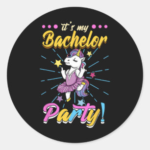 Sein Bachelor Party Ground 1 Runder Aufkleber