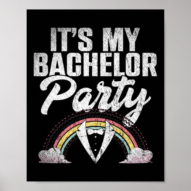 Sein Bachelor Party Rainbow Groom Funny Bachelor Poster (Vorne)