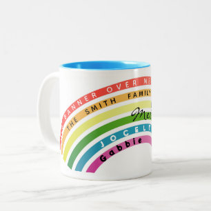 Sein Banner über mir ist der Regenbogen der Liebe Zweifarbige Tasse